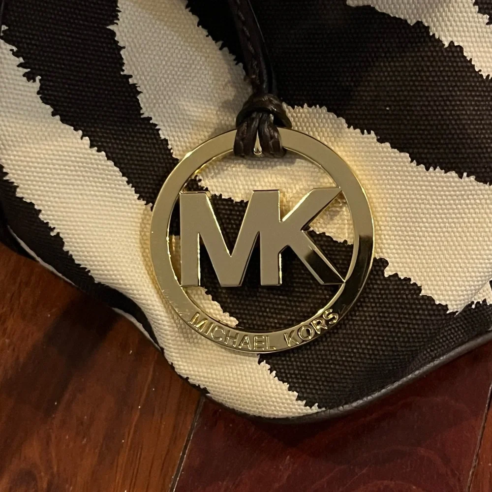 Michael Kors Zebra Print Tote - Brown and Cream - Picture 2 of 5